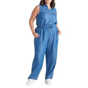 NWT Black Tape Trendy Utility Denim Jumpsuit 3X